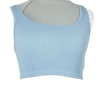Dámsky svetlomodrý rebrovaný elastický crop top zn. Primark