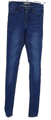 Dámske modré skinny rifle Denim