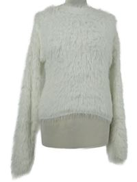 Dámský bílý chlupatý svetr 