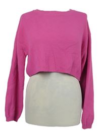Dámský fuchsiový crop svetr Sweewe 