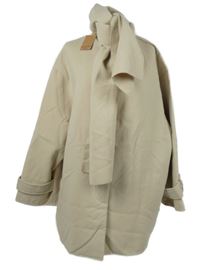 Nové - Dámský béžový flaušový kabát se šálou Dunnes