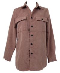 Dámska staroružová menšestrová košeľová bunda Shein