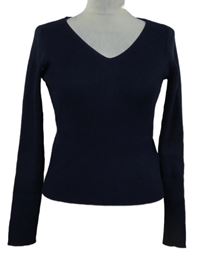 Dámsky tmavomodrý rebrovaný sveter Primark