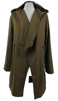 Dámský khaki kabátový cardigán s kapucí George 