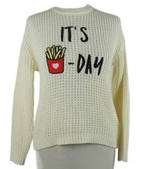 Dámsky smotanový sveter s nápisom FB Sister