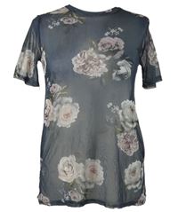Dámské šedé květované tylové tričko New Look 