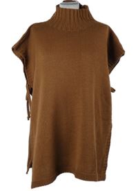 Dámská hnědá svetrová vesta se zavazováním Diverse 