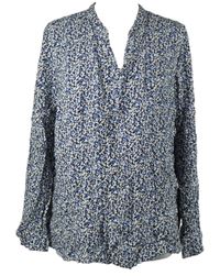 Dámská modro-černo-bílá vzorovaná halenka Janina 