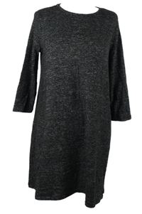 Dámske čierno-sivé melírované pletené šaty C&A