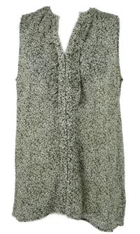 Dámská khaki květovaná halenka s volánky Cappuccini