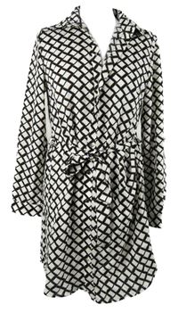 Dámské černo-bílo-béžové vzorované košilové šaty s páskem StyleWise 