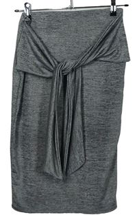 Dámska sivá melírovaná midi sukňa s opaskom River Island
