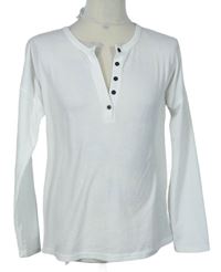 Pánske biele vzorované tričko s gombíky Yidarton
