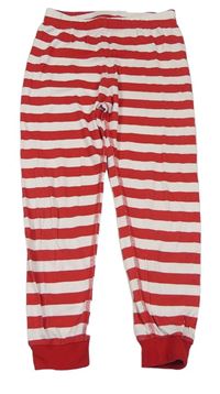 Červeno-biele pruhované pyžamové nohavice H&M