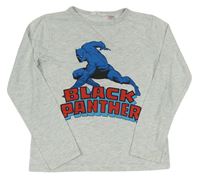 Bielo-sivé melírované tričko s Black Panther zn. H&M