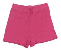 Neónově ružové rebrované bavlnené kraťasy Primark