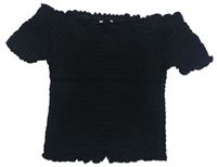 Čierne žabičkové crop tričko Primark