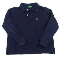 Tmavomodré polo triko s nášivkou Benetton
