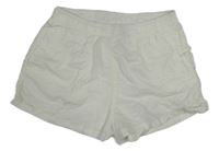 Bílé plátěné kraťasy H&M