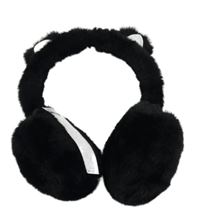 Nové - Černé kožešinové klapky na uši s oušky Dunnes vel.110-122