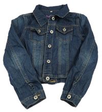 Tmavomodrá riflová crop bunda Bluezoo