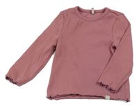 Vínové žebrované triko Only