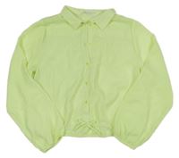 Neonově zelená šifonová crop halenka H&M