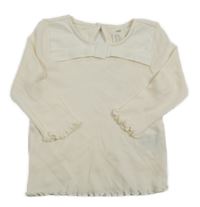 Smetanové žebrované triko H&M