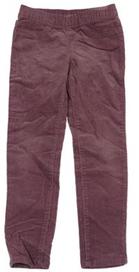 Slivkové menšestrové elastické nohavice H&M