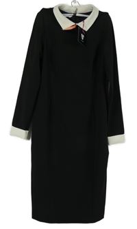 Nové - Dámské černo-smetanové pouzdrové šaty s límečkem V by Very