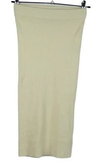 Dámska smotanová rebrovaná pletená midi sukňa Vero Moda