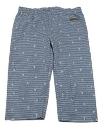 Modré pruhované capri legíny s kotvami Yigga