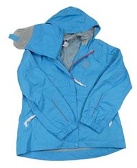 Modrá šušťáková jesenná funkčná bunda s kapucí + sáček Crivit