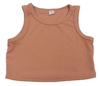 Ružový rebrovaný crop top SHEIN