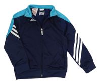 Modro-tmavomodrá sportovní propínací mikina Adidas