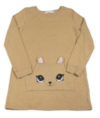 Béžové šaty s kočkou H&M