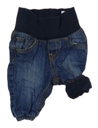 Tmavomodré podšité cuff rifle s úpletovým pasom H&M