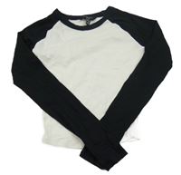 Bílo-černé žebrované crop triko New Look