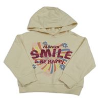 Smotanová mikina s nápisom a kapucňou