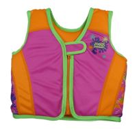 Růžovo-oranžová plovací vesta s potiskem 