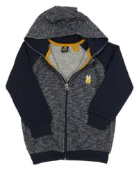 Tmavomodro-melírovaná prepínaci mikina s kapucňou Kiki&Koko