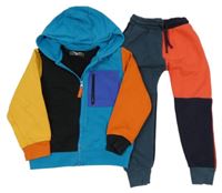 2Set - Barevno-čierna prepínaci mikina s kapucí + tepláky Next