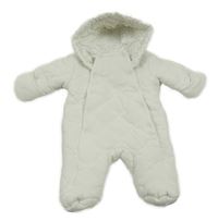 Biela prešívaná zateplená kombinéza s kapucňou George