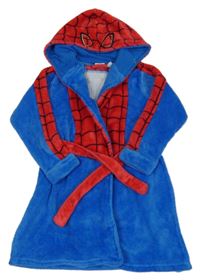 Modro-červený chlpatý župan s kapucí - Spiderman