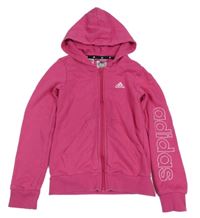 Růžová propínací sportovní mikina s logem Adidas