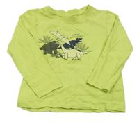 Svetlozelené tričko s dinosaurami Lupilu