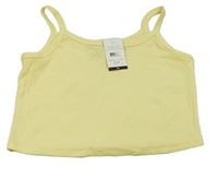 Nové - žltý rebrovaný crop top New Look