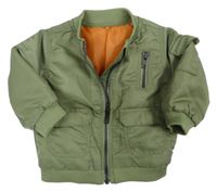 Khaki šusťákový jarní zateplený bomber Nutmeg