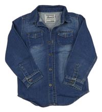 Tmavomodrá teplákovo/riflová košeľa Denim Co.