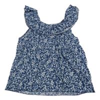 Modro-bílý květovaný top H&M